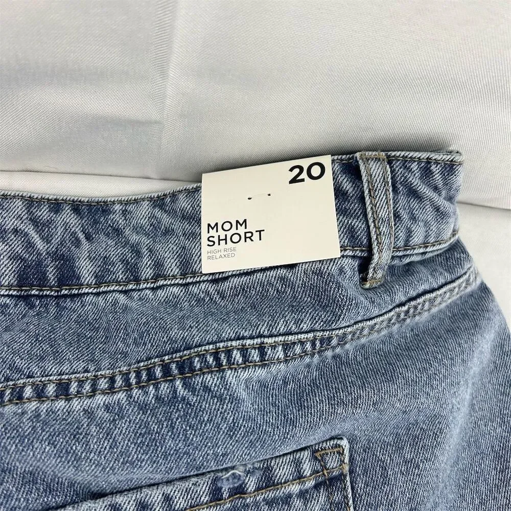 FOREVER 21 Women's High Rise Denim Shorts Distressed Frayed Hem Size 20 NWT - Picture 10 of 12